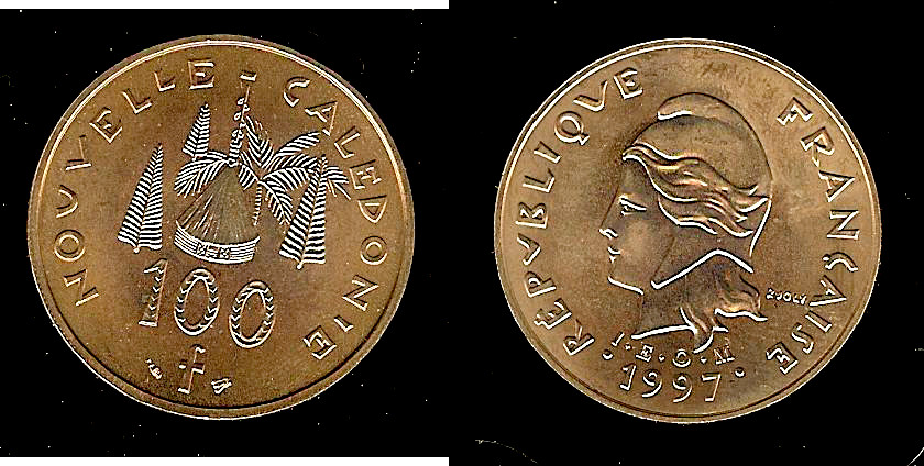 NOUVELLE CALÉDONIE 100 Francs I.E.O.M. 1997 SPL+
